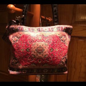 Silk carpet bag w/ change purse
